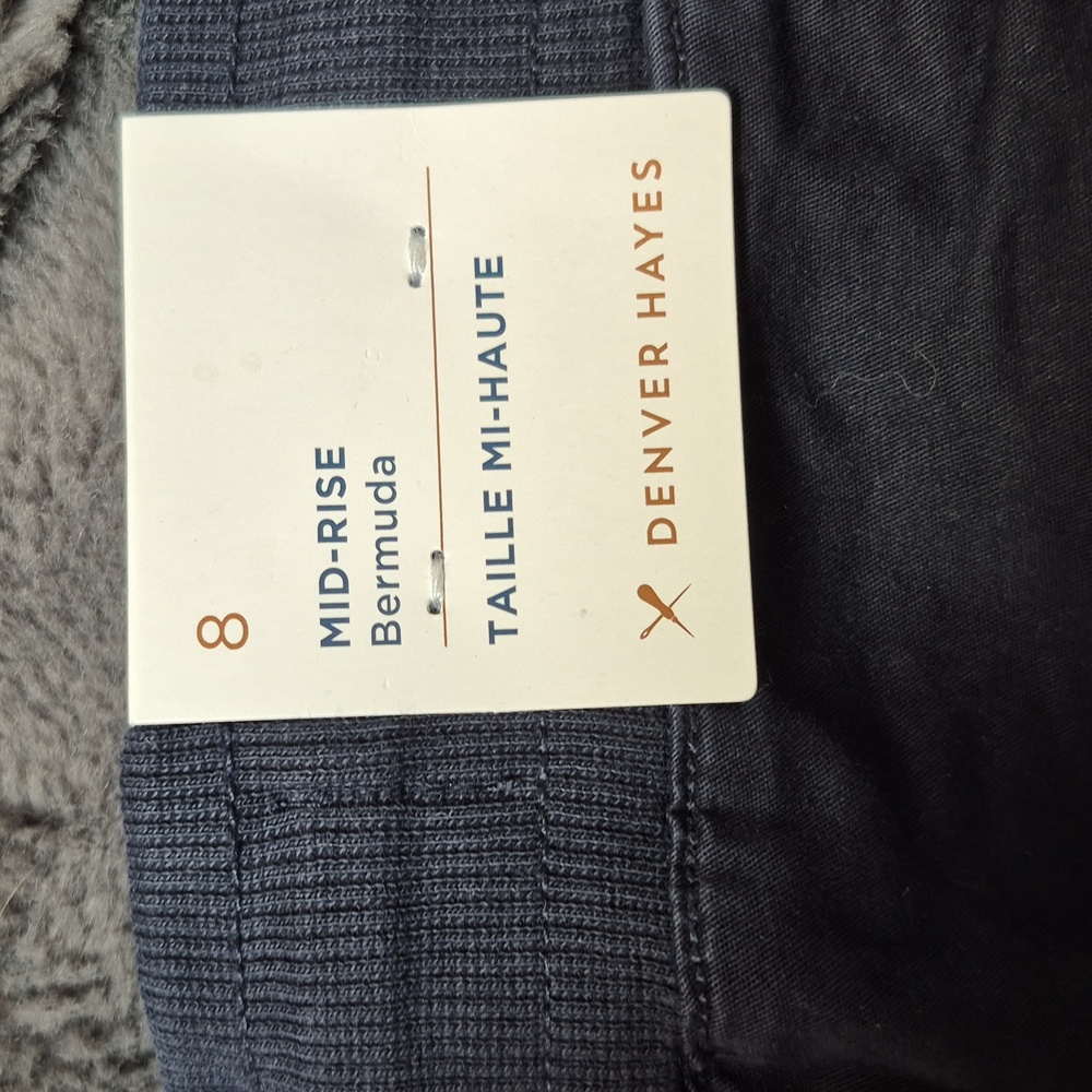 Denver Hayes Navy Mid-rise Bermuda Shorts In Size 8, New With Tags - Picture 4 of 11